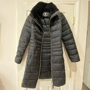 Black down alternative puffer jacket